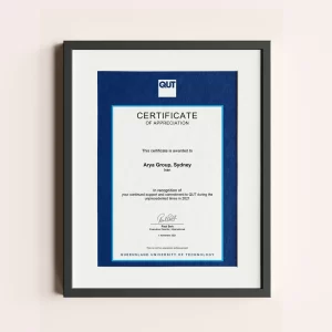 Queensland University of Technology Certificate