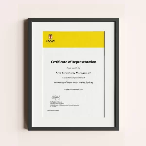 UNSW Representative Certificate