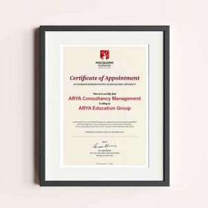 Macquarie University Certificate of Appointment